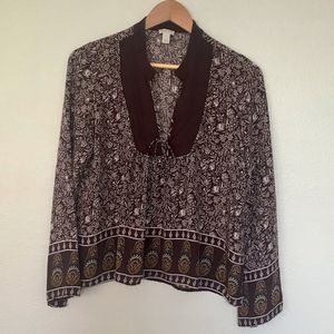 Nordstrom Hinge Boho Long Sleeve Blouse, S